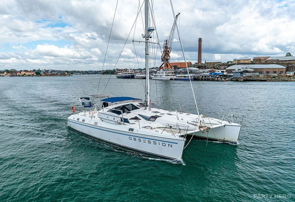 Obsession catamaran hire on Sydney Harbour