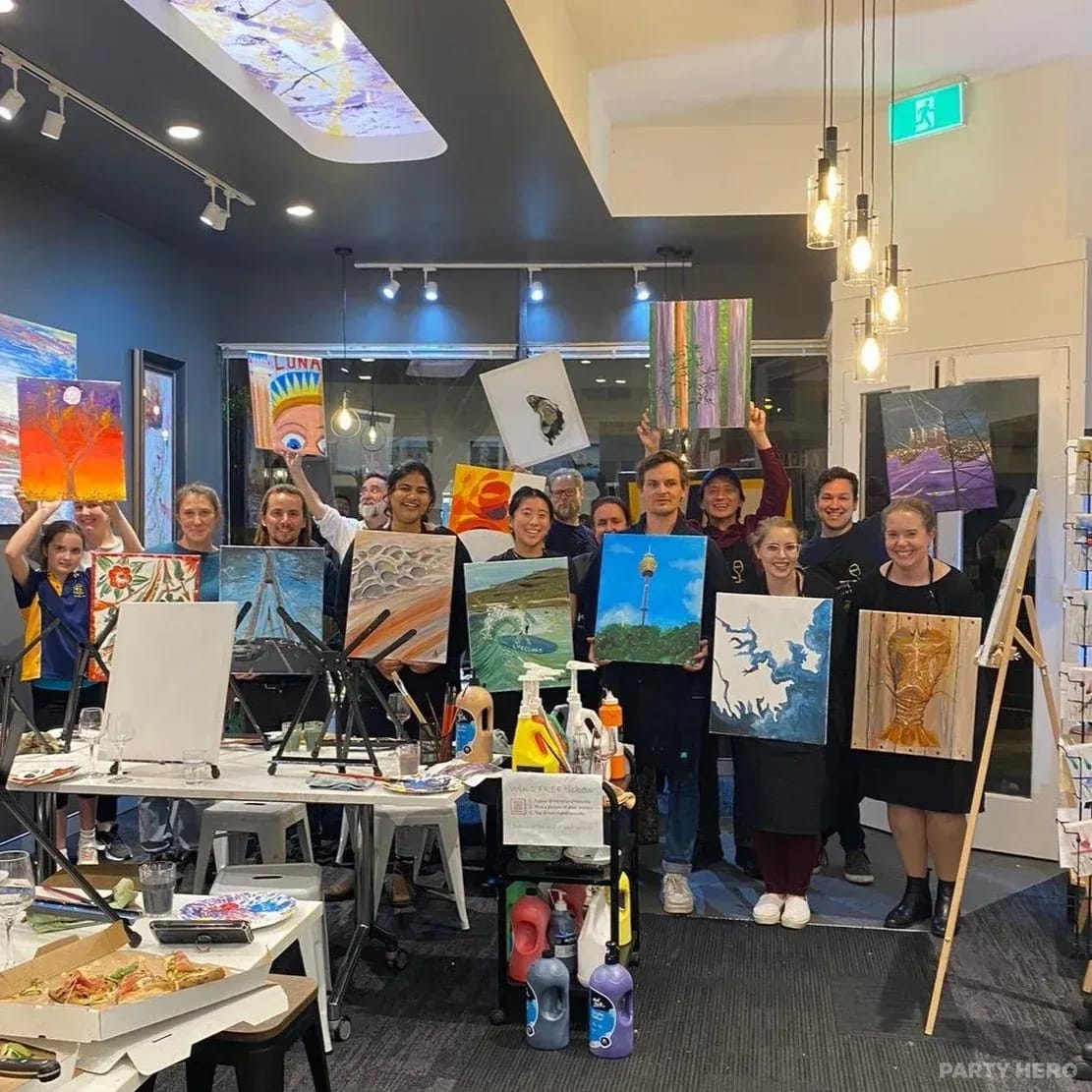 Monet and Moscato paint & sip in Sydney - group bookings