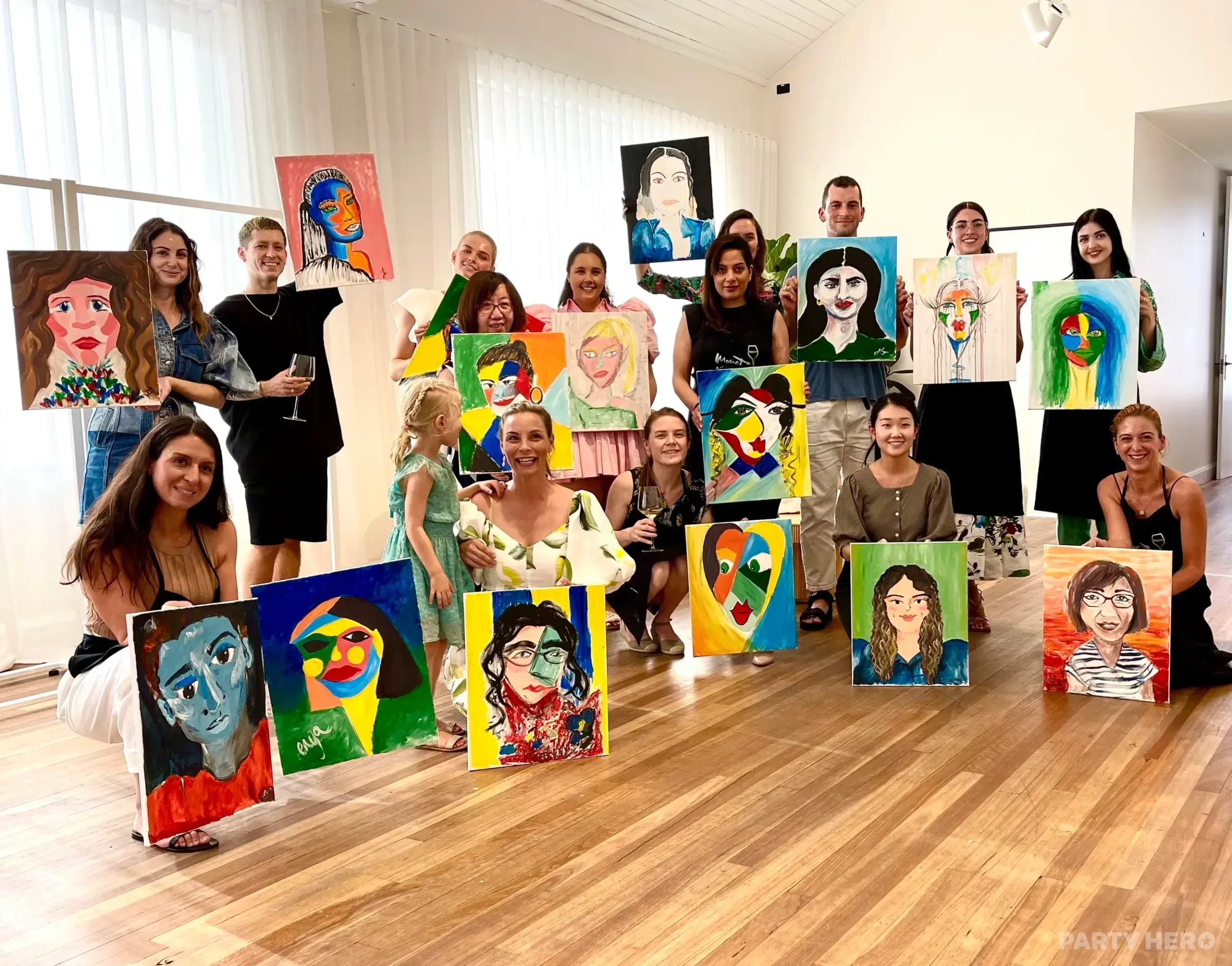 Monet and Moscato paint & sip in Sydney - group bookings