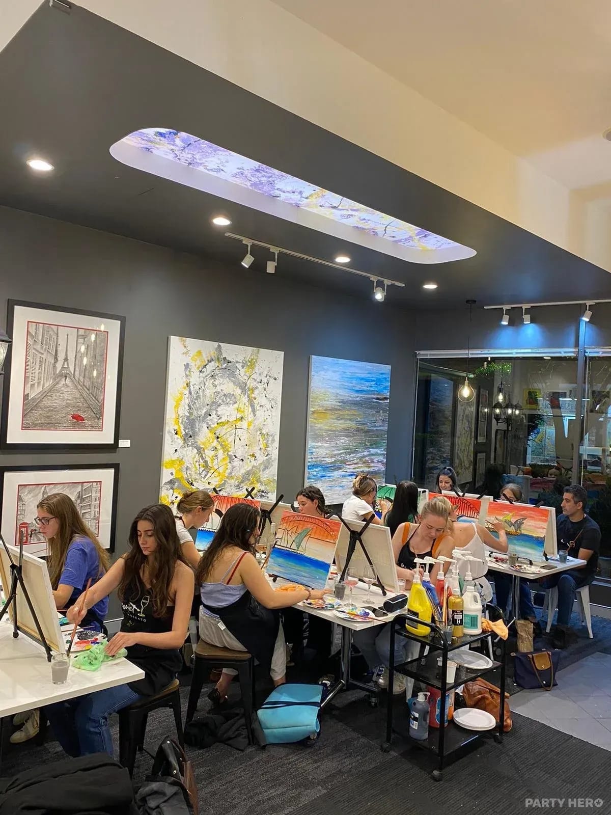 Monet and Moscato paint & sip in Sydney - group bookings