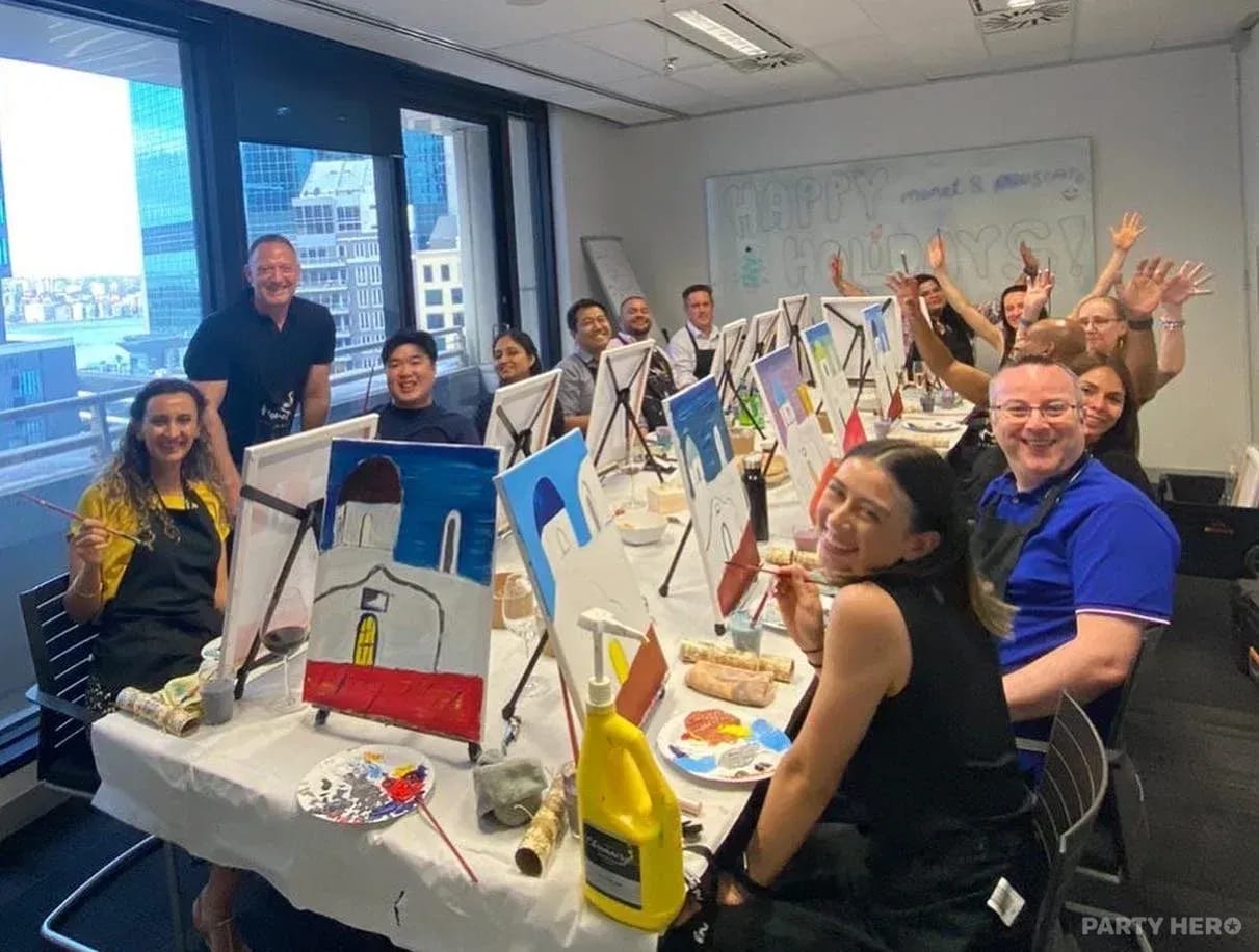 Monet and Moscato paint & sip in Sydney - group bookings
