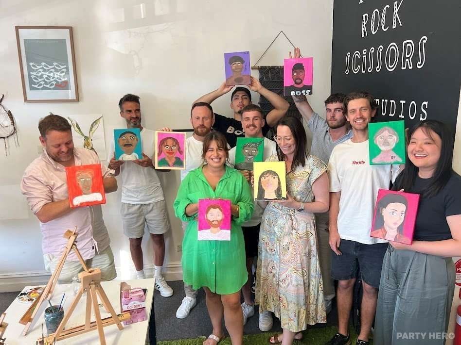 Paper Rock Scissors Art Studios paint & sip in Sydney - group bookings