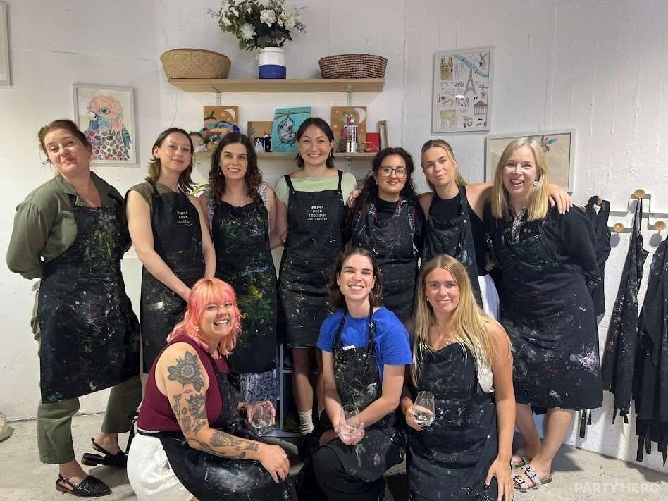 Paper Rock Scissors Art Studios paint & sip in Sydney - group bookings