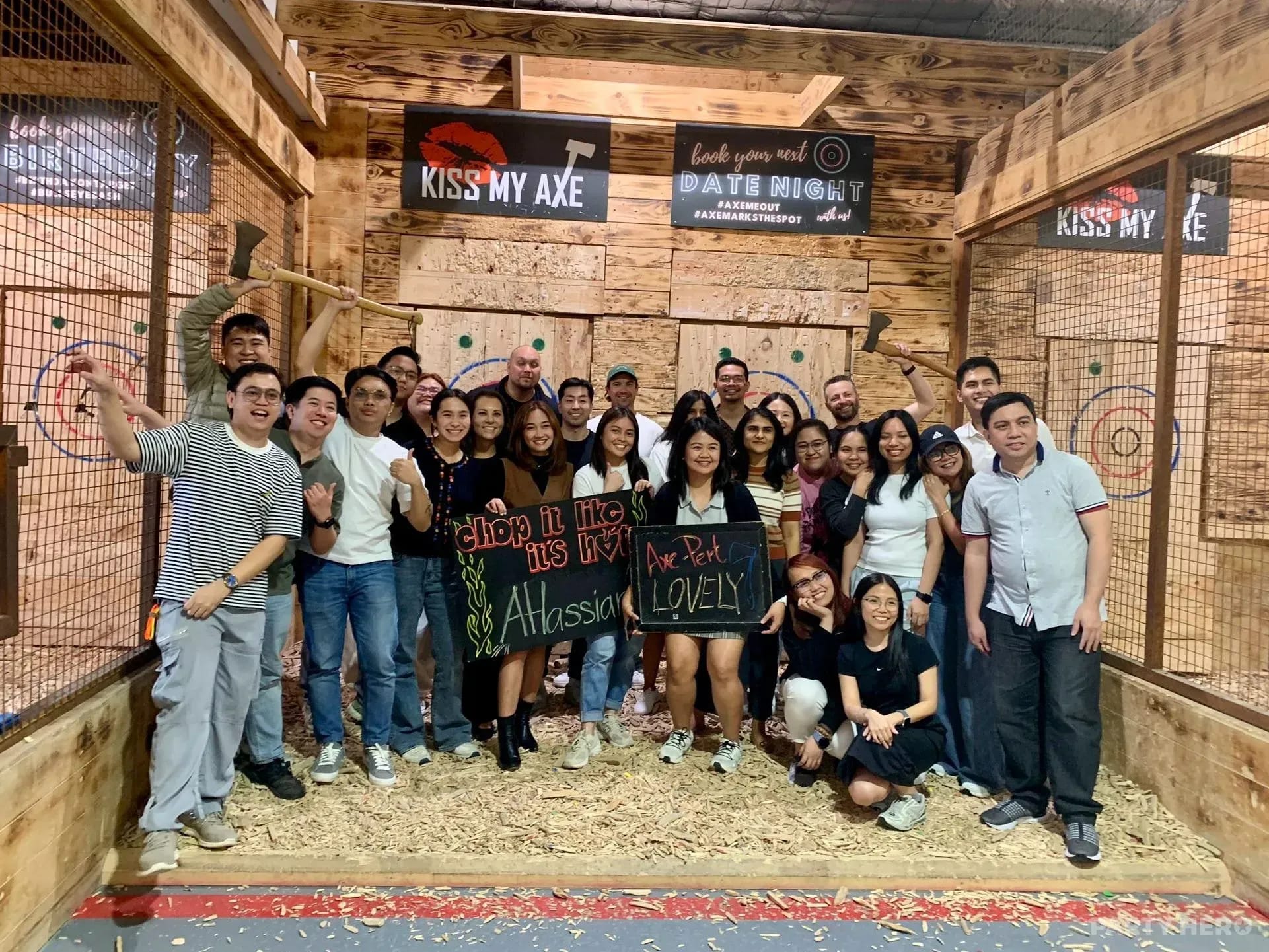 Kiss My Axe axe throwing in Sydney - group bookings
