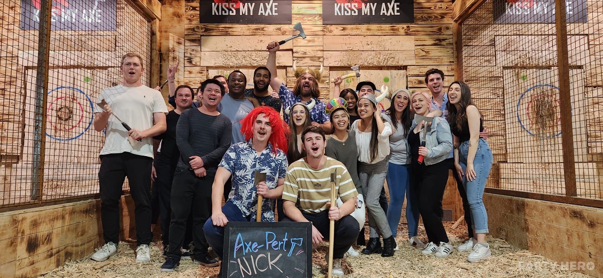 Kiss My Axe axe throwing in Sydney - group bookings