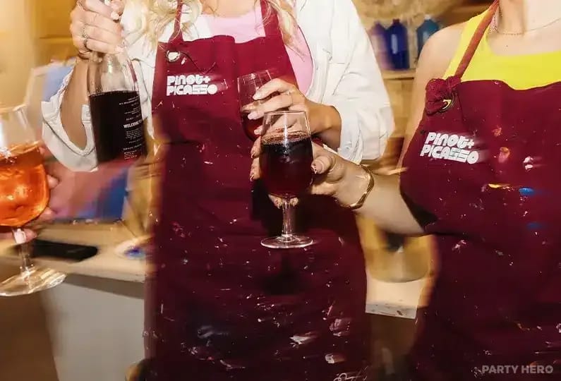 Pinot & Picasso paint & sip in Sydney - group bookings