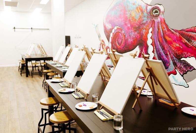 Pinot & Picasso paint & sip in Sydney - group bookings