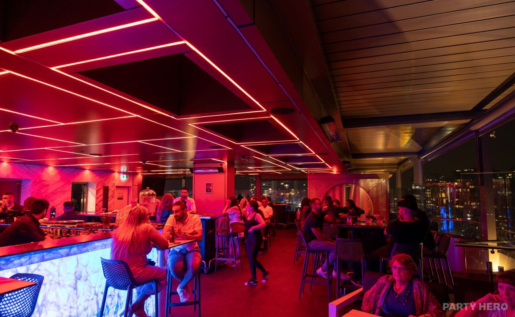Semi-Private Rooftop Bar at Skye Bar & Lounge - party venue hire