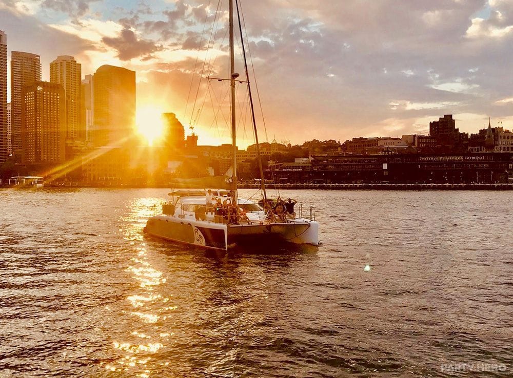 Barefoot catamaran hire on Sydney Harbour