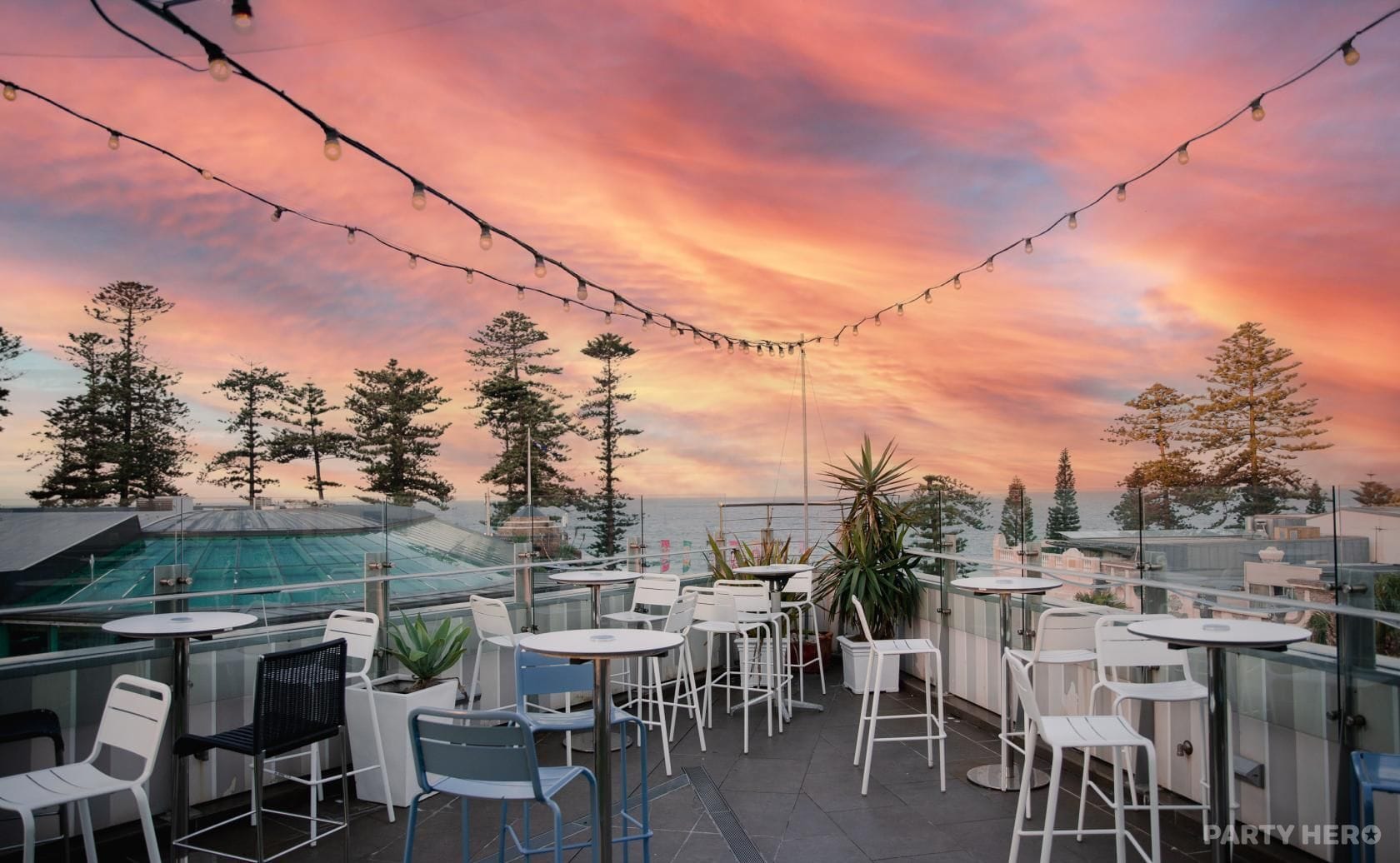 Rooftop Garden Bar at New Brighton Hotel - party venue hire