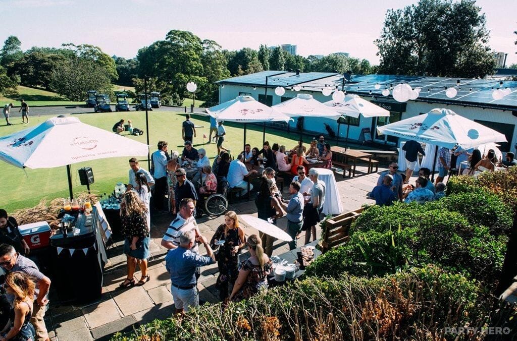 The Lower Patio Terrace at Moore Park Golf Club - party venue hire