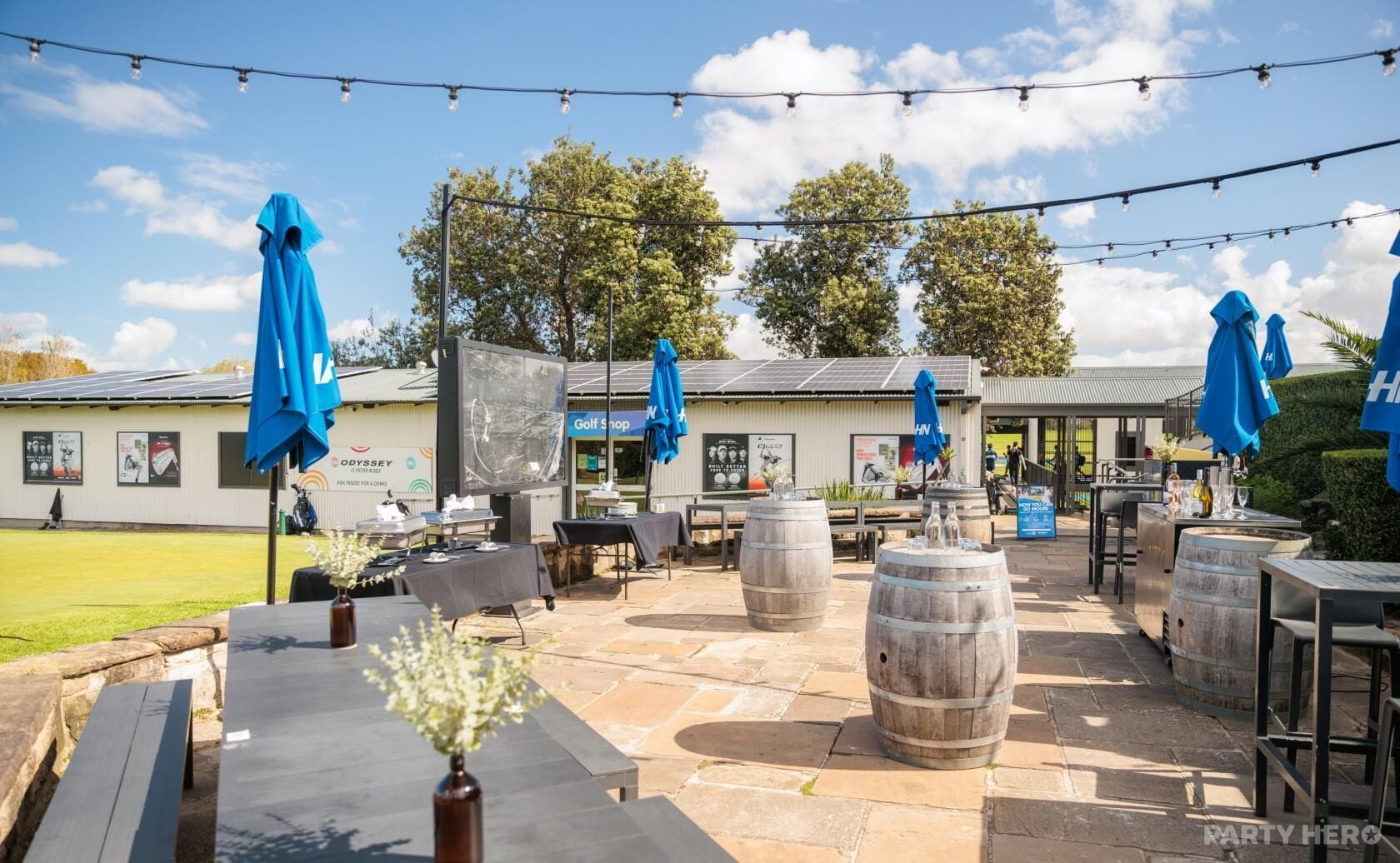 The Lower Patio Terrace at Moore Park Golf Club - party venue hire