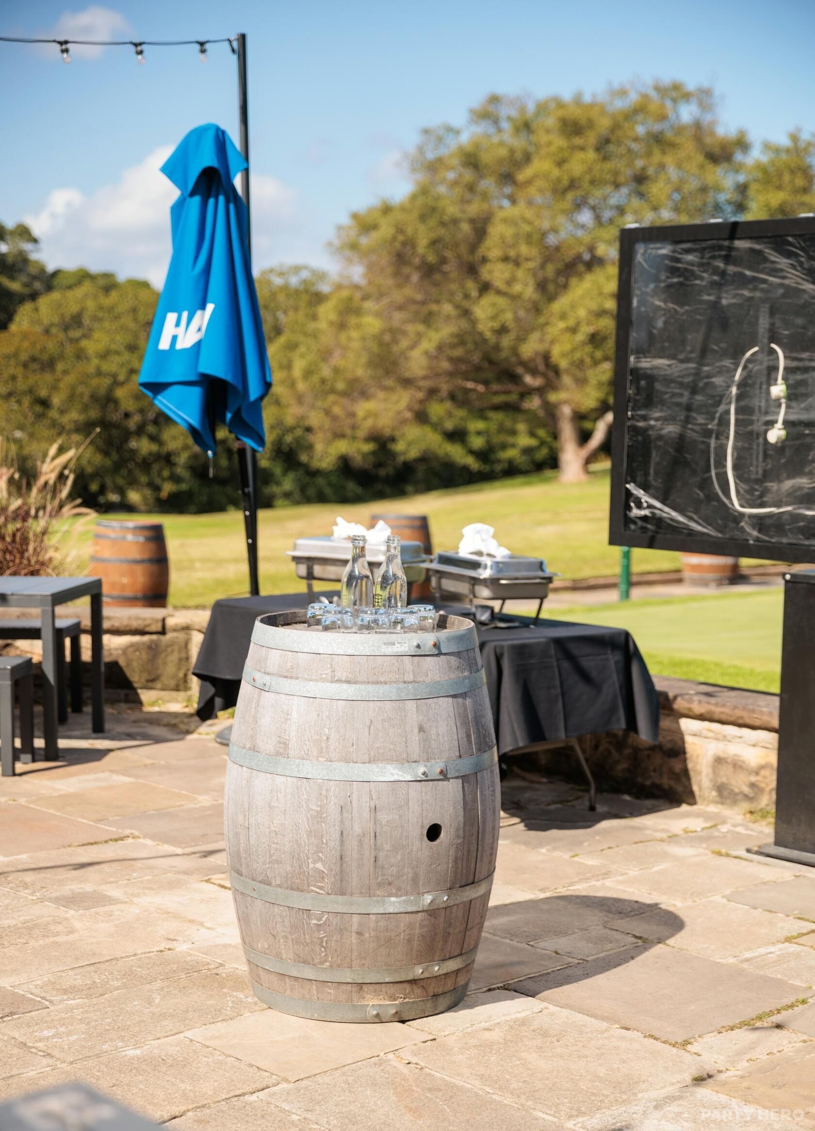 The Lower Patio Terrace at Moore Park Golf Club - party venue hire
