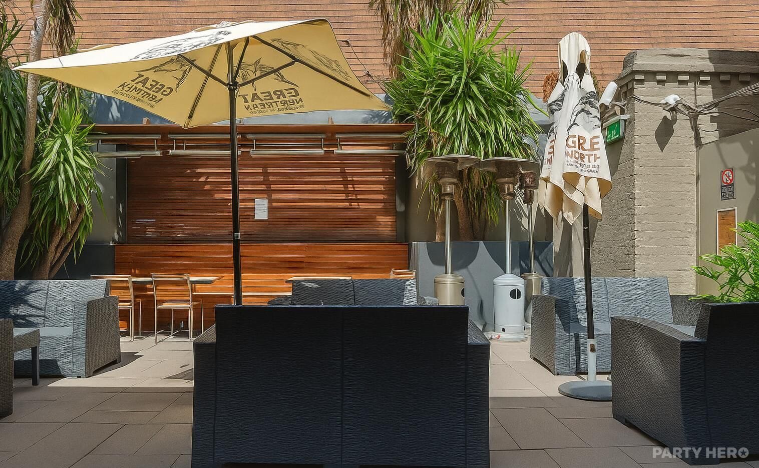 Outdoor Area at Woolpack Hotel - party venue hire