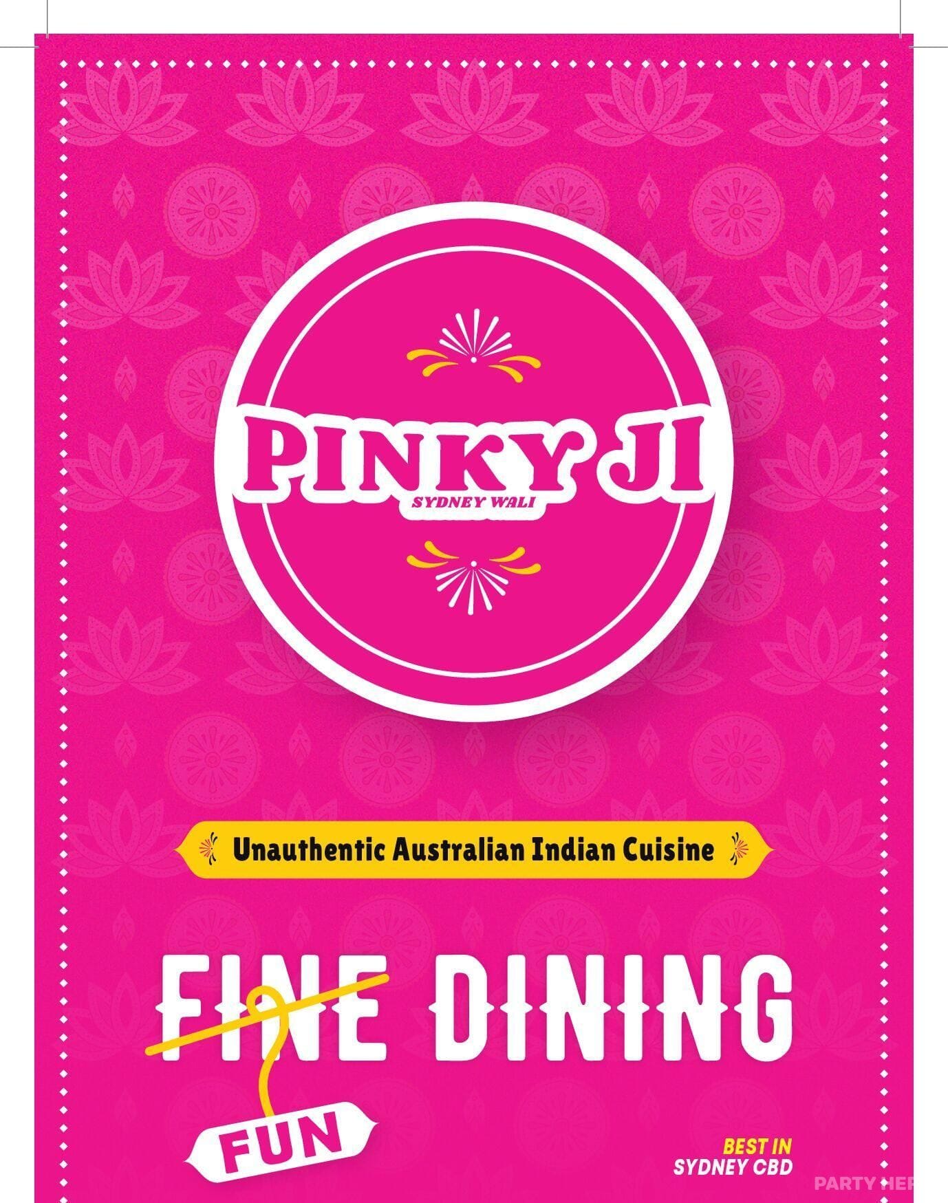 Private Dining Space at Pinky Ji - party venue hire