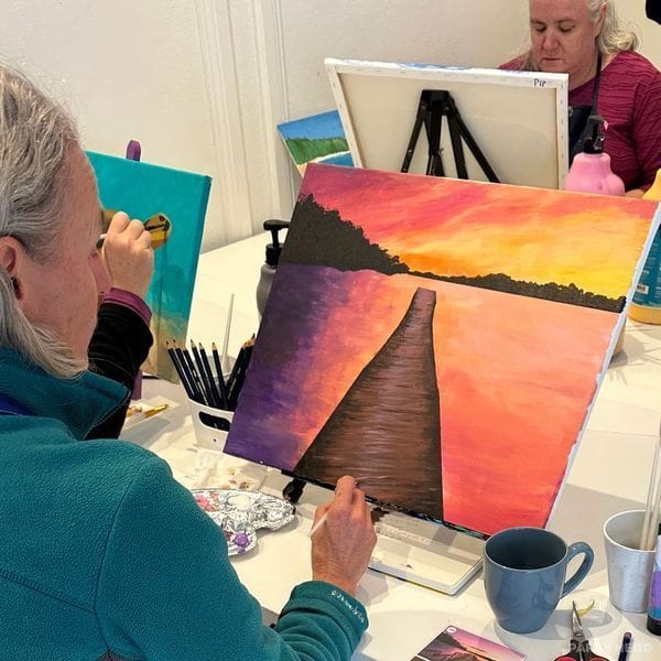 Wave Art paint & sip in Sydney - group bookings