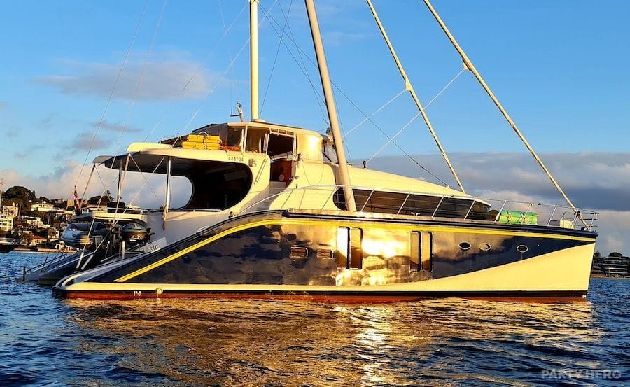 Passion catamaran hire on Sydney Harbour