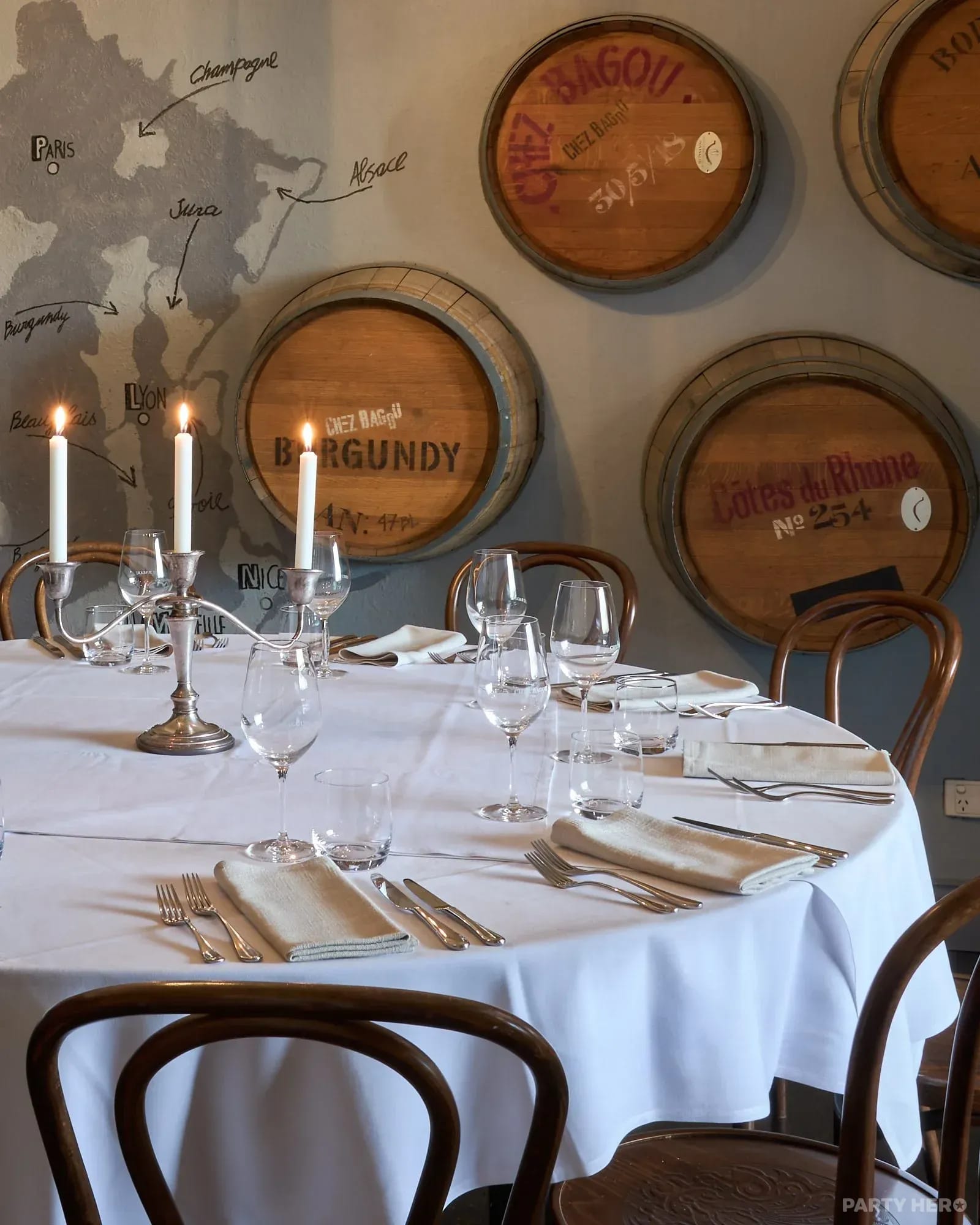 The Front Dining Room at Chez Bagou - party venue in Melbourne