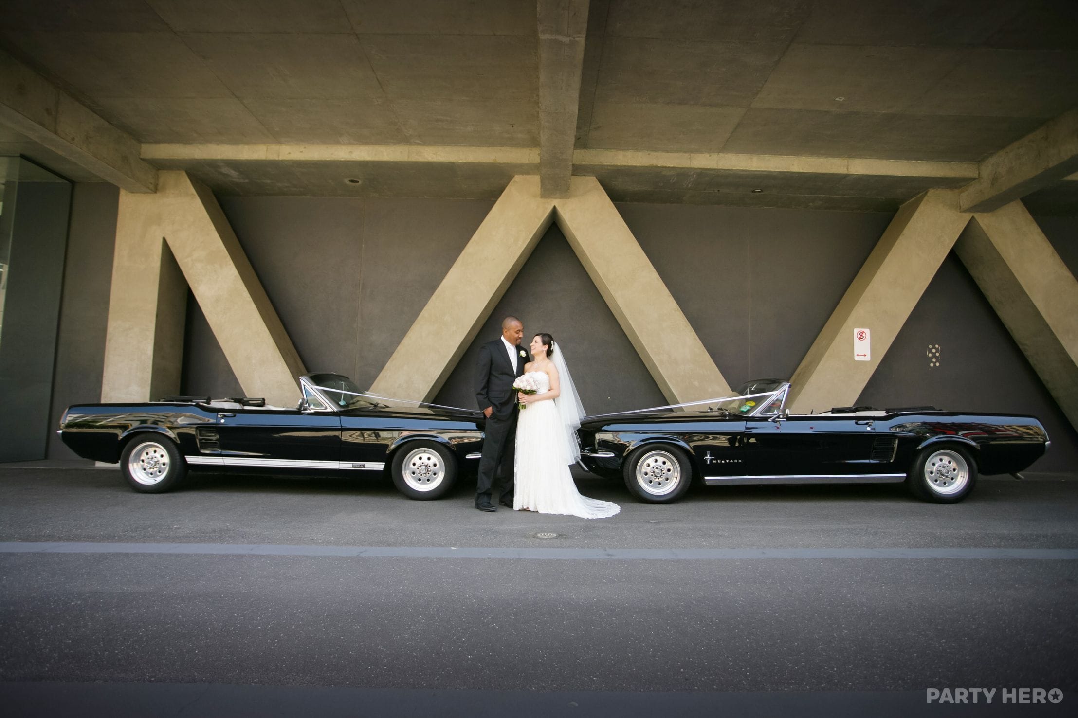 Mustangs in Black - wedding car hire in Melbourne