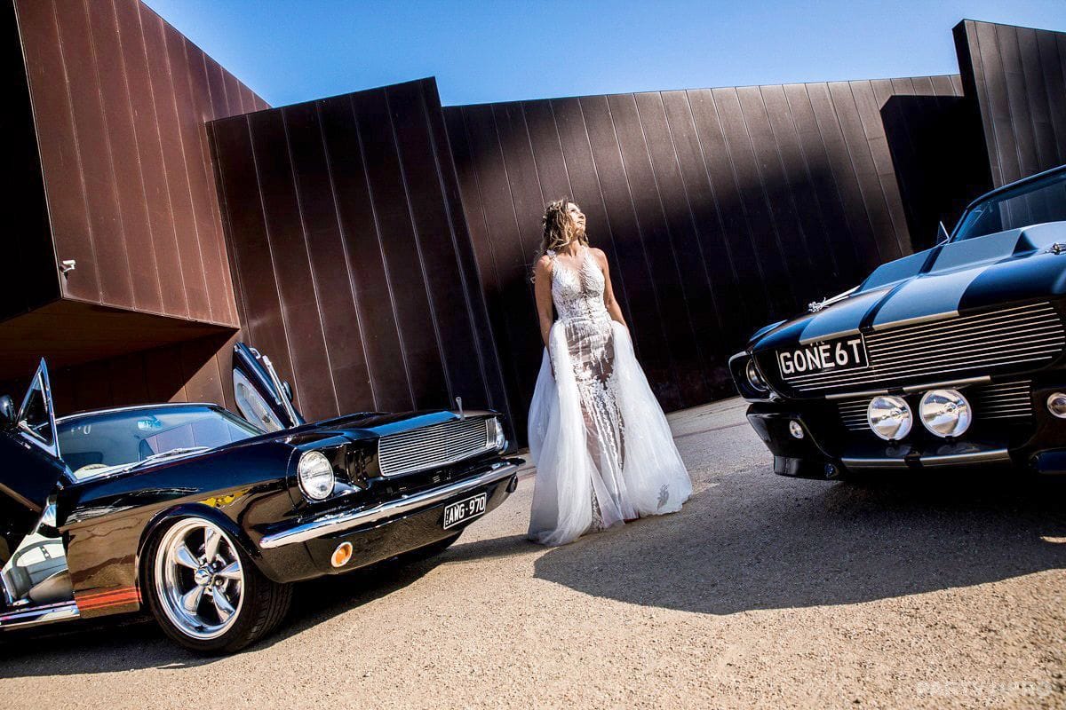 Mustangs in Black - wedding car hire in Melbourne