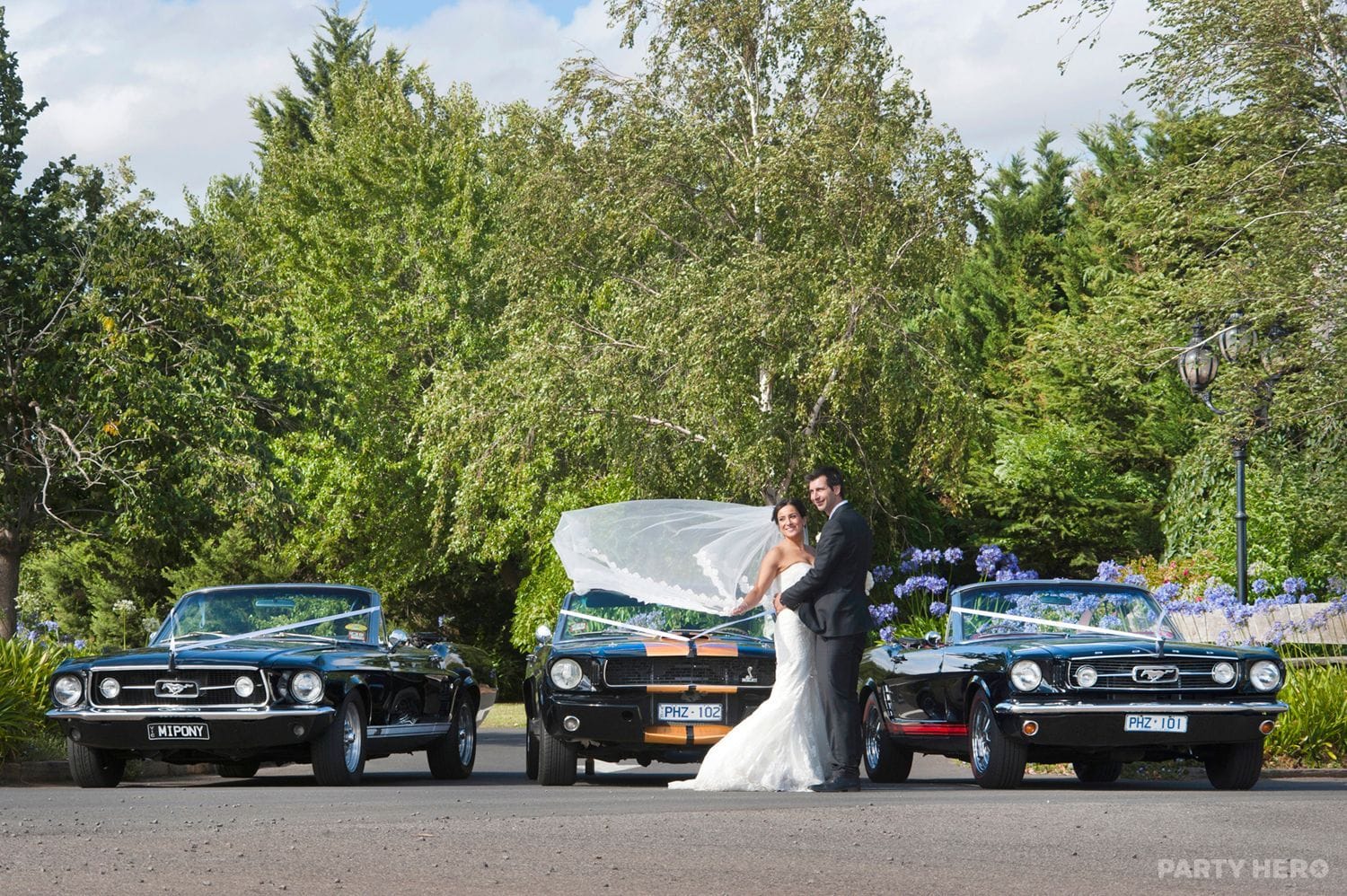Mustangs in Black - wedding car hire in Melbourne