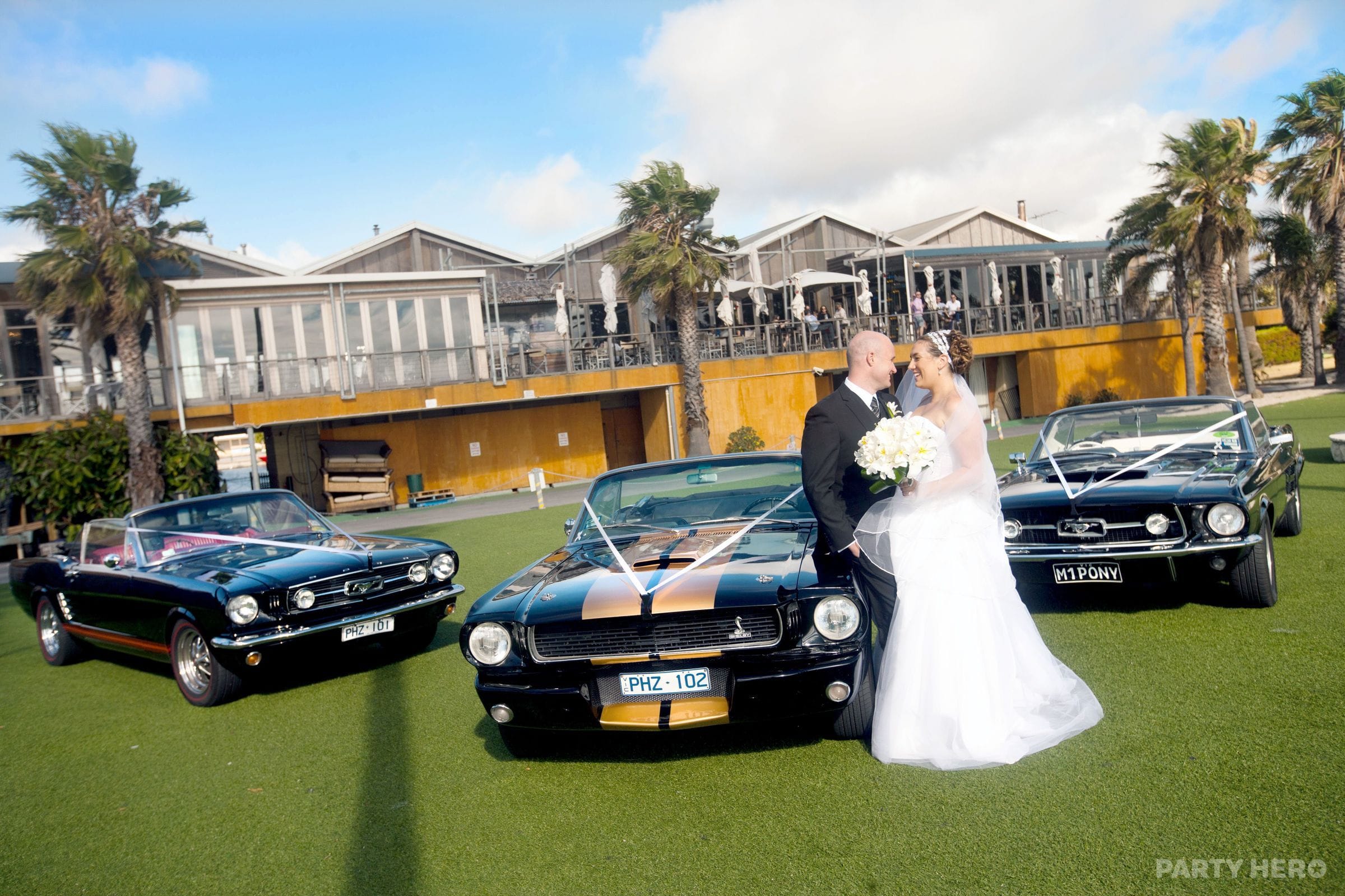 Mustangs in Black - wedding car hire in Melbourne