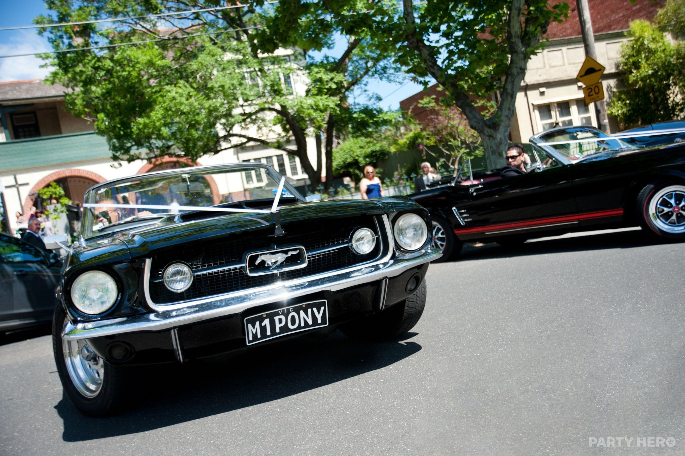 Mustangs in Black - wedding car hire in Melbourne