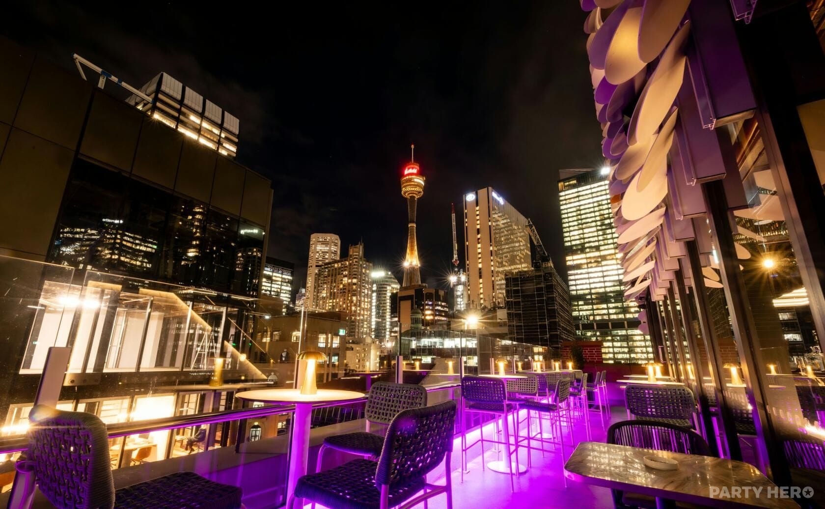 Rooftop Terrace & Bar at Sora Rooftop Bar - party venue hire