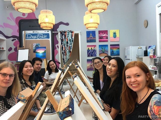 Brush and Sip paint & sip in Sydney - group bookings