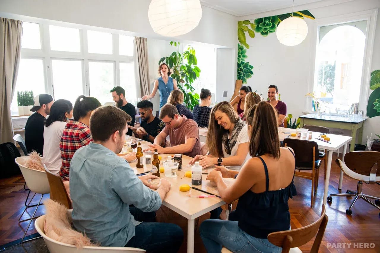 Hustle Studios paint & sip in Sydney - group bookings