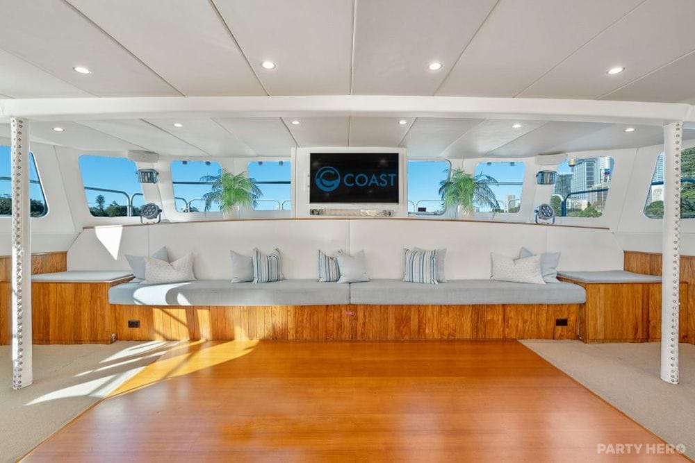 Coast large function boat hire on Sydney Harbour
