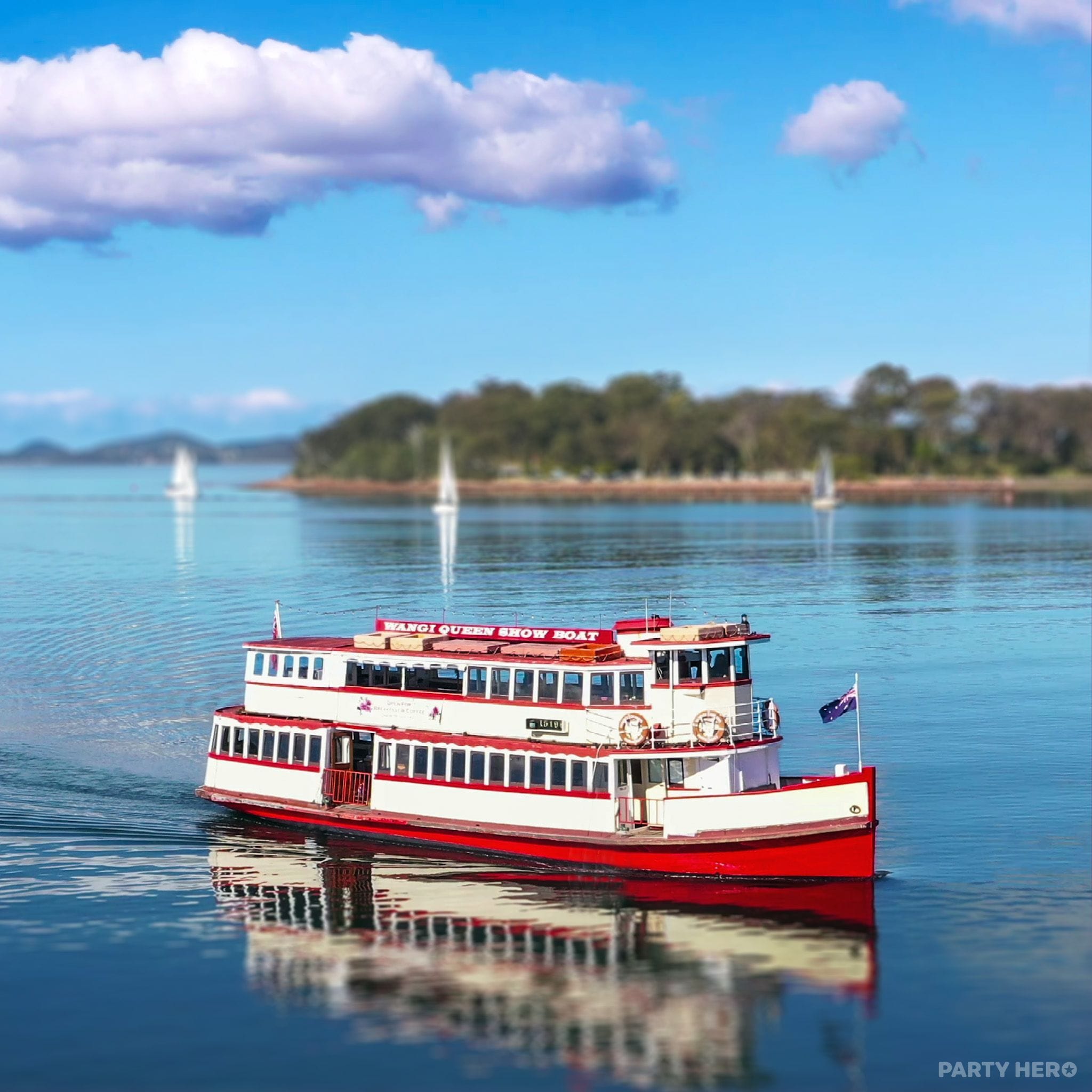 Wangi Queen Showboat - private boat charter in Port Stephens