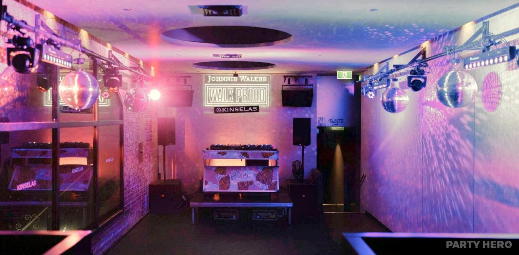 Middle Bar at Kinselas Hotel - party venue hire